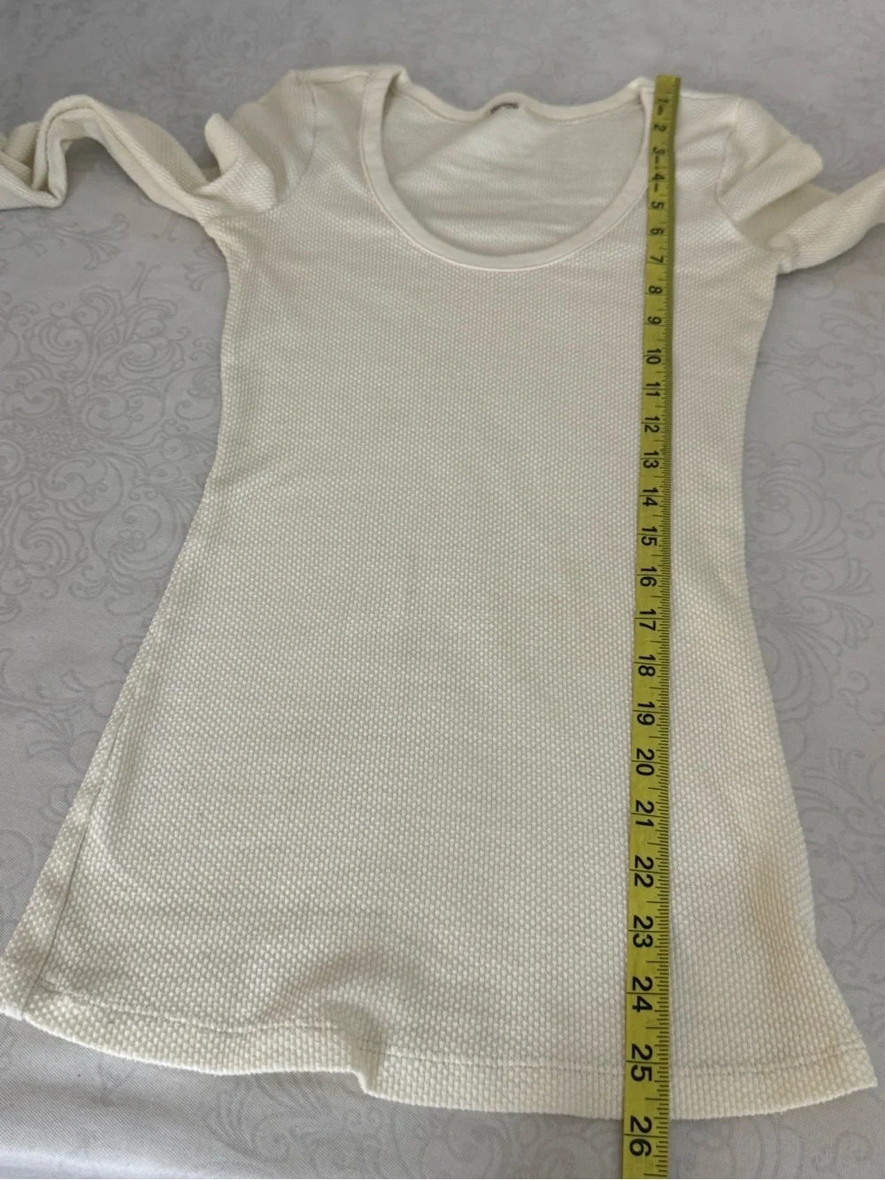 Free People Ivory Crafty Cuff Thermal Long Sleeve Top Size XS